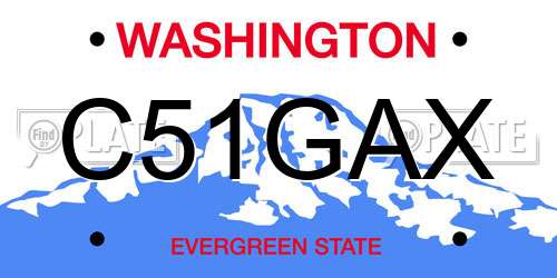 C51GAX Washington License Plate