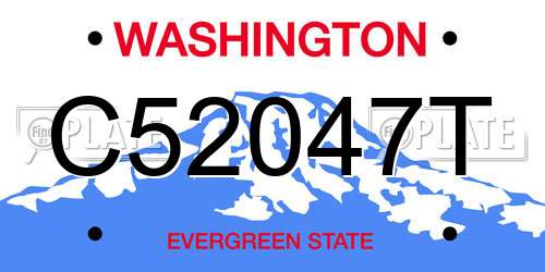 C52047T Washington License Plate