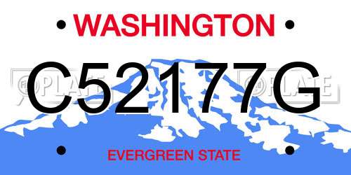 C52177G Washington License Plate
