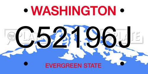 C52196J Washington License Plate