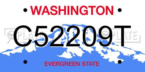 C52209T Washington License Plate