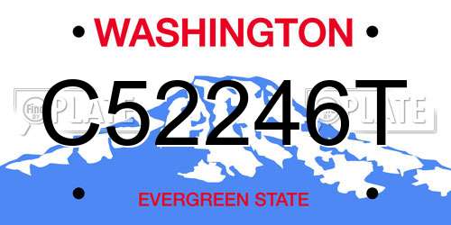 C52246T Washington License Plate