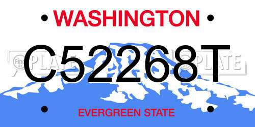 C52268T Washington License Plate