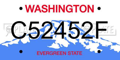 C52452F Washington License Plate