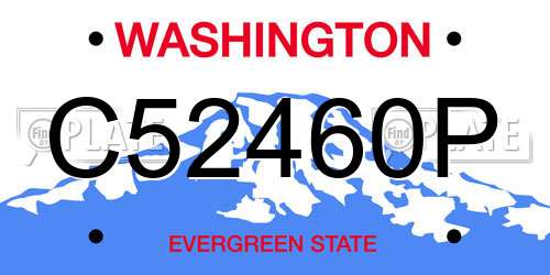 C52460P Washington License Plate