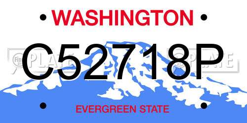 C52718P Washington License Plate