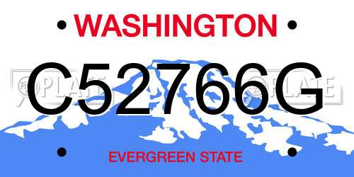 C52766G Washington License Plate