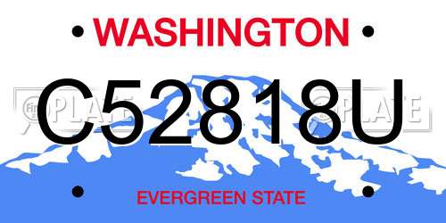 C52818U Washington License Plate