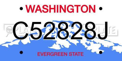 C52828J Washington License Plate
