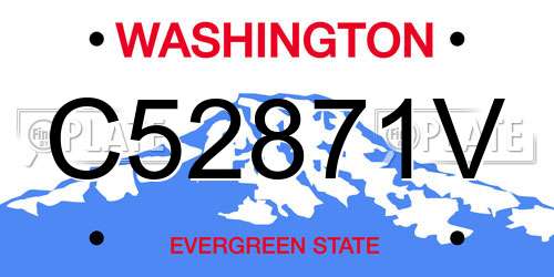 C52871V Washington License Plate