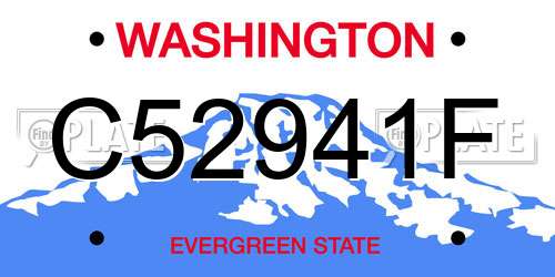 C52941F Washington License Plate