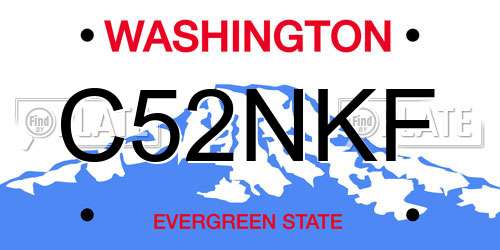 C52NKF Washington License Plate
