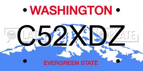 C52XDZ Washington License Plate