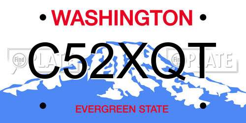 C52XQT Washington License Plate