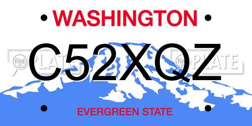 C52XQZ Washington License Plate