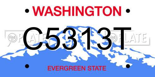 C5313T Washington License Plate