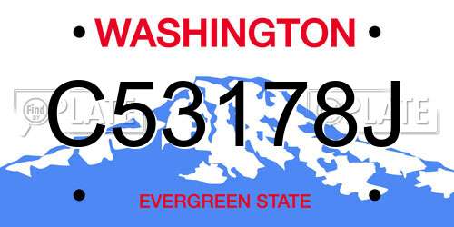 C53178J Washington License Plate