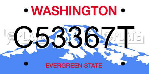 C53367T Washington License Plate