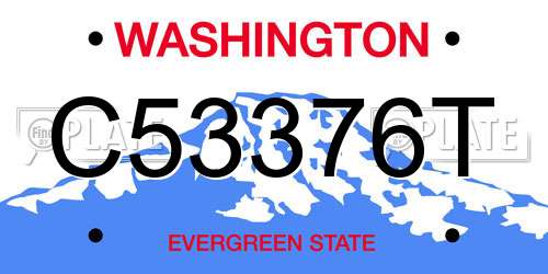 C53376T Washington License Plate