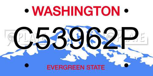 C53962P Washington License Plate