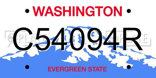 C54094R Washington License Plate