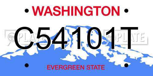 C54101T Washington License Plate