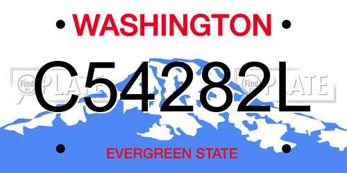C54282L Washington License Plate
