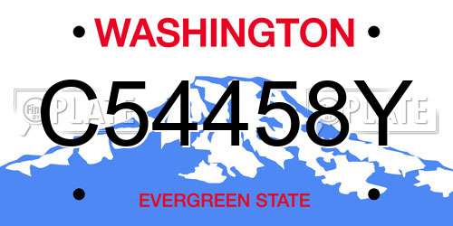 C54458Y Washington License Plate