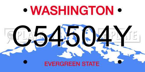 C54504Y Washington License Plate
