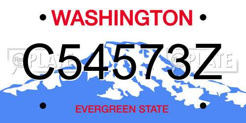 C54573Z Washington License Plate