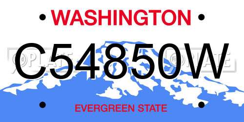 C54850W Washington License Plate