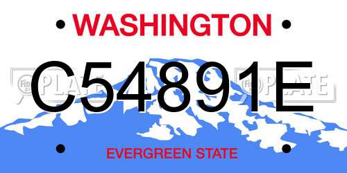 C54891E Washington License Plate