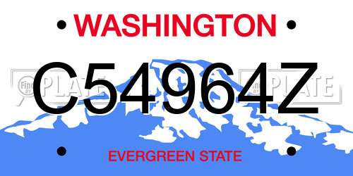 C54964Z Washington License Plate