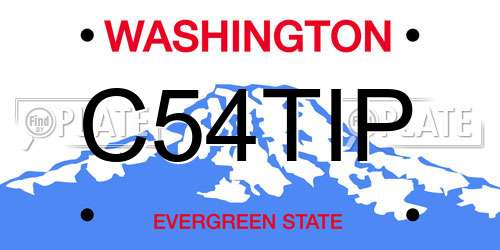 C54TIP Washington License Plate