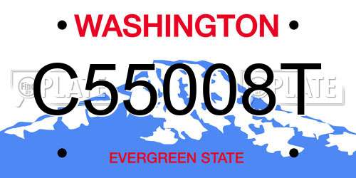 C55008T Washington License Plate