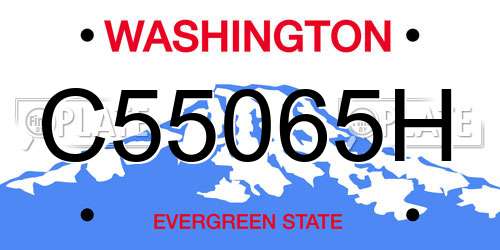 C55065H Washington License Plate