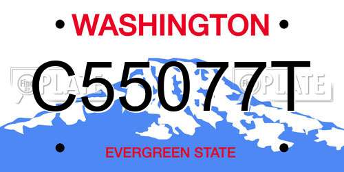 C55077T Washington License Plate