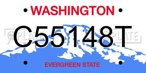 C55148T Washington License Plate