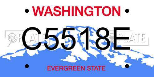 C5518E Washington License Plate