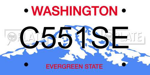 C551SE Washington License Plate