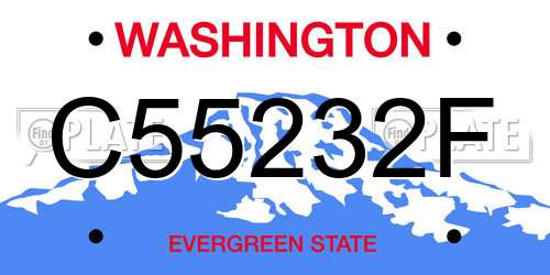 C55232F Washington License Plate