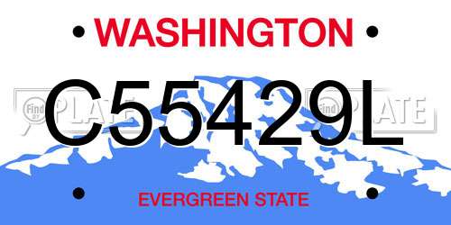 C55429L Washington License Plate