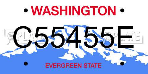 C55455E Washington License Plate