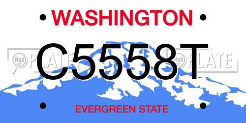 C5558T Washington License Plate