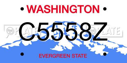 C5558Z Washington License Plate