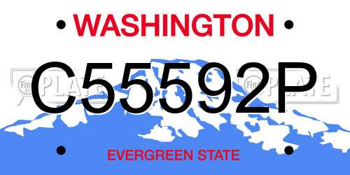C55592P Washington License Plate