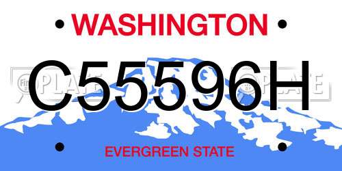 C55596H Washington License Plate
