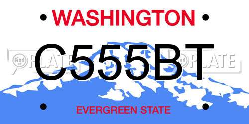 C555BT Washington License Plate