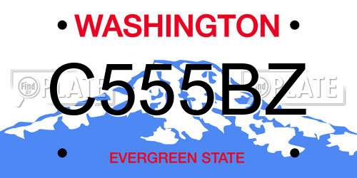 C555BZ Washington License Plate