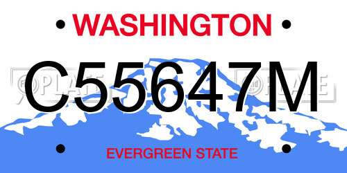 C55647M Washington License Plate